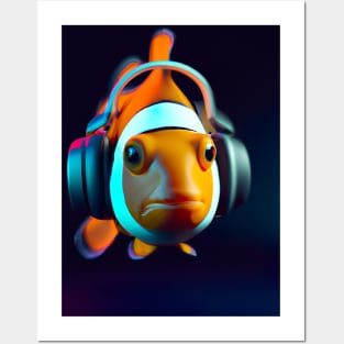 Clownfisch Headphones Posters and Art